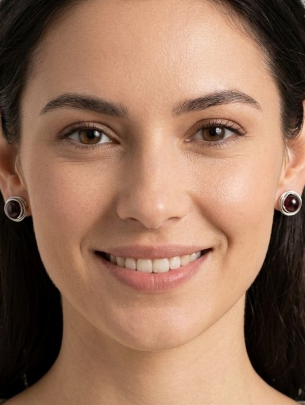Handcrafted Wire Wrapped Bead Stud Earrings